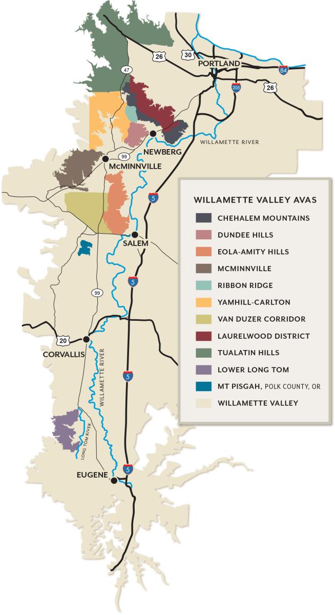 11 Appellations of the Willamette Valley – With Map - From The Vine