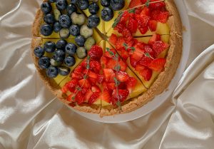 strawberry and blueberry fruit tart